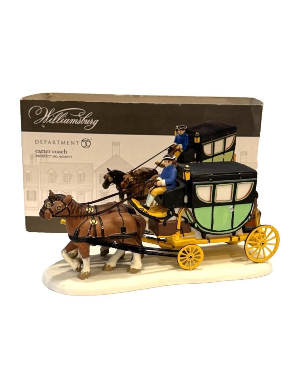Department 56 Williamsburg Village Accessory Carter Coach w/Box #4018973